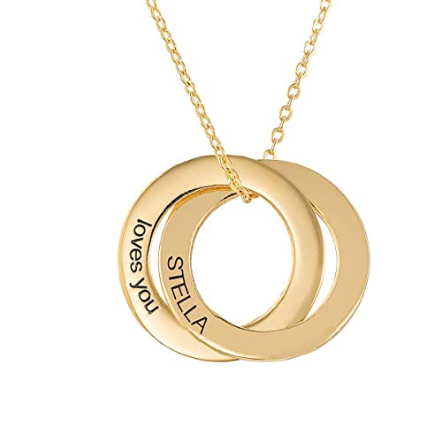 Circles of Love Engraved Necklace with Eternal Rose Box